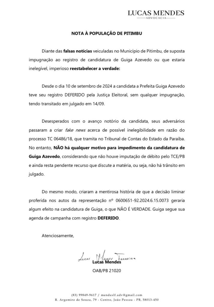 Guiga Azevedo cresce e grupo de Adelma entra em desespero com sucessivas derrotas na justiça e teme perder eleição em Pitimbu 1 WhatsApp Image 2024 09 19 at 11.16.13